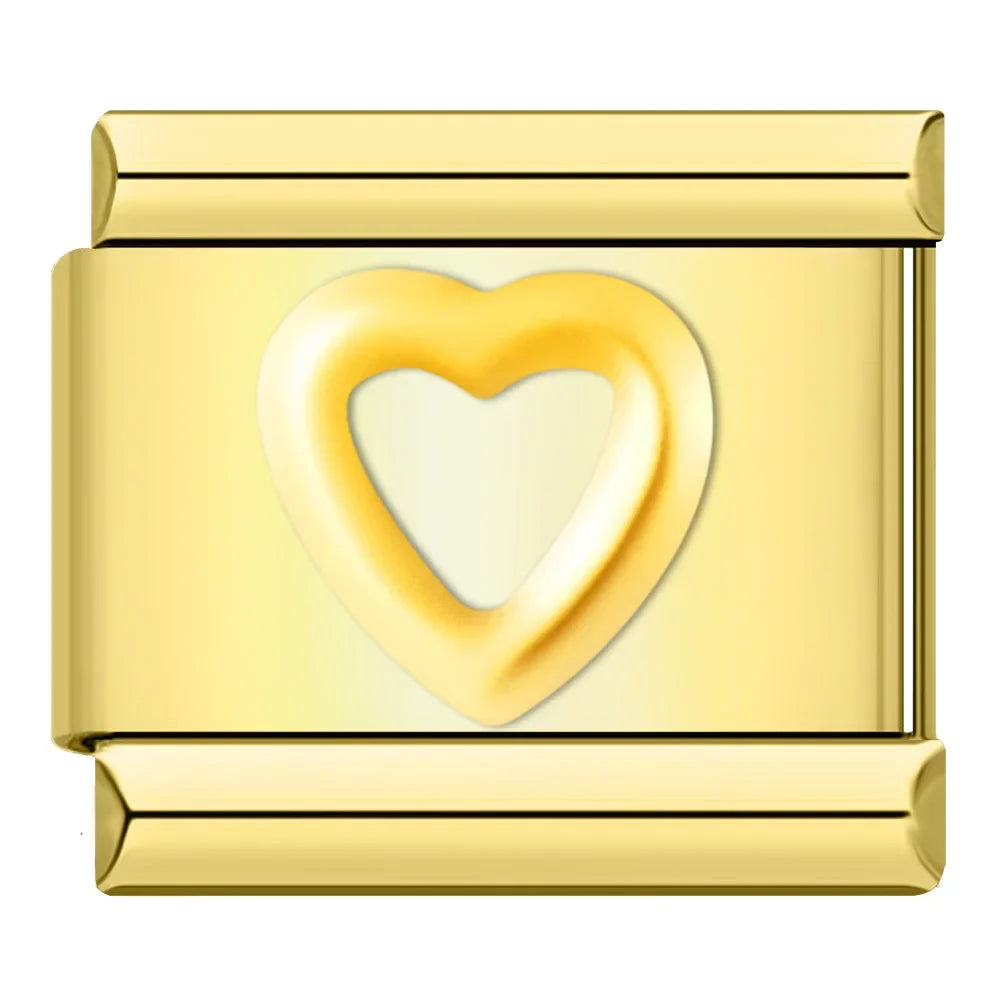 Golden Heart Charm Gold Italian Charm Bracelet – ItalianCharm