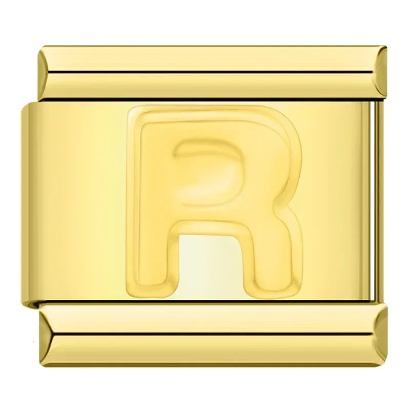 Letter R Charm | Gold Italian Charm Bracelet