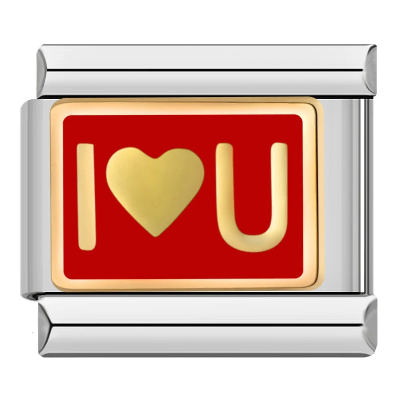 I 💛 U Charm | Silver Italian Charm Bracelet