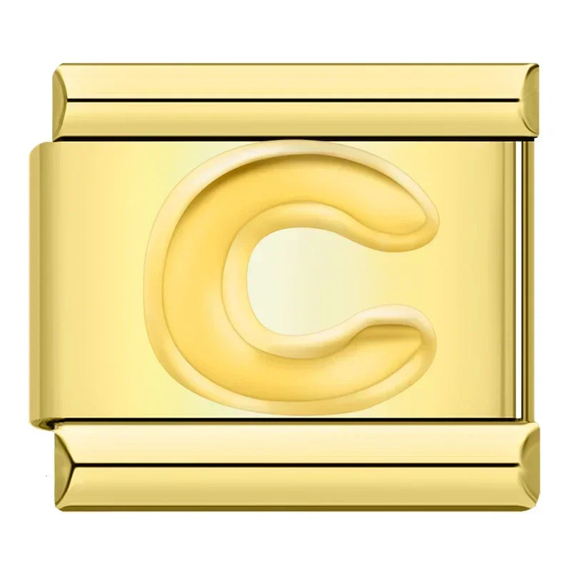 Letter C Charm | Gold Italian Charm Bracelet