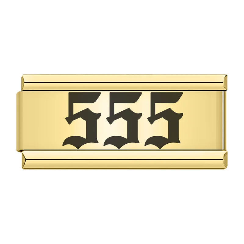 555 Charm | Gold Italian Charm Bracelet