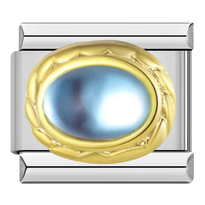 Blue/Gold Stone Charm