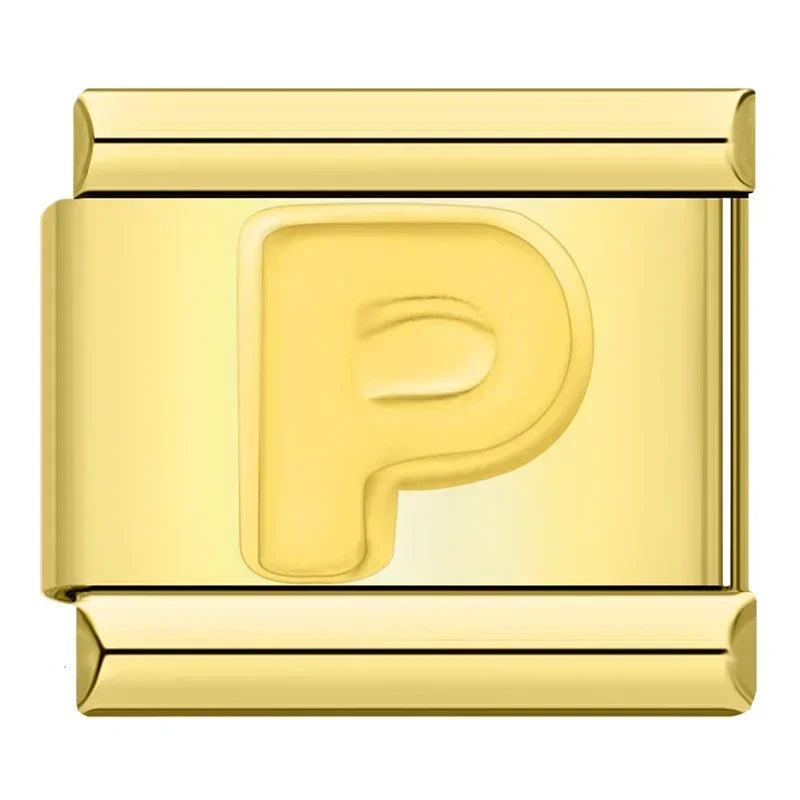 Letter P Charm | Gold Italian Charm Bracelet