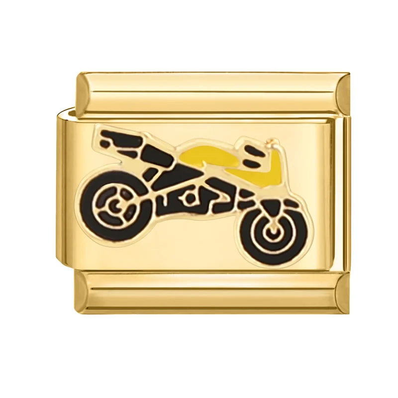 Motorbike Charm | Gold Italian Charm Bracelet