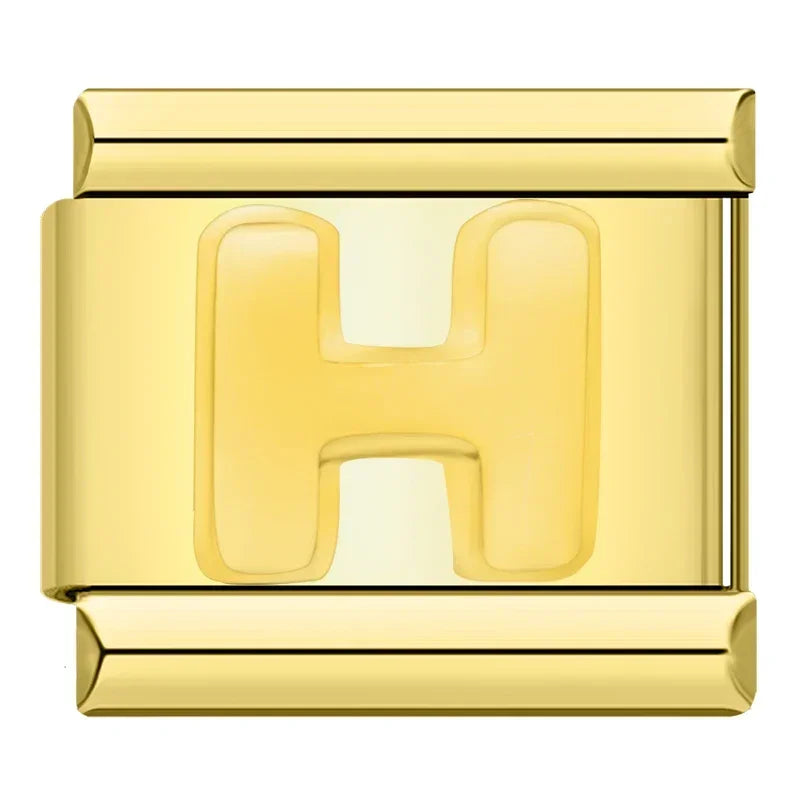 Letter H Charm | Gold Italian Charm Bracelet