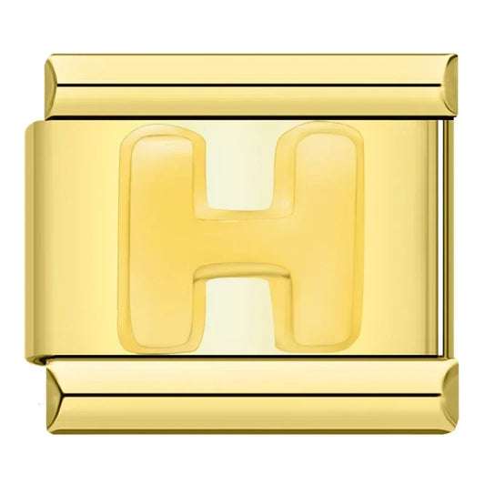 Letter H Charm | Gold Italian Charm Bracelet