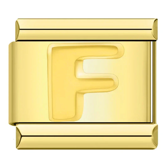 Letter F Charm | Gold Italian Charm Bracelet