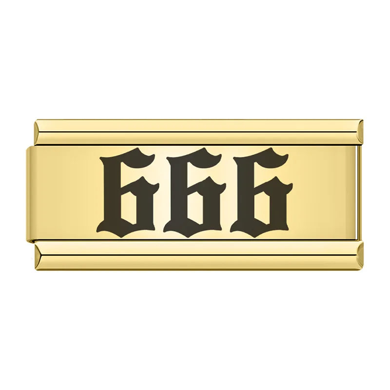 666 Charm | Gold Italian Charm Bracelet