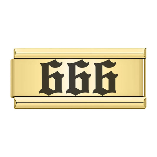 666 Charm | Gold Italian Charm Bracelet