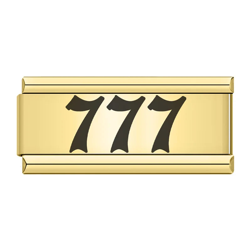 777 Charm | Gold Italian Charm Bracelet