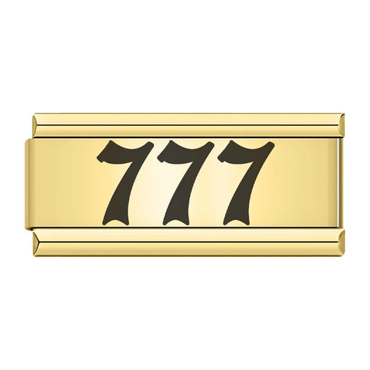 777 Charm | Gold Italian Charm Bracelet