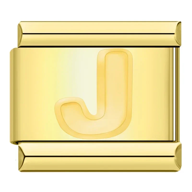 Letter J Charm | Gold Italian Charm Bracelet