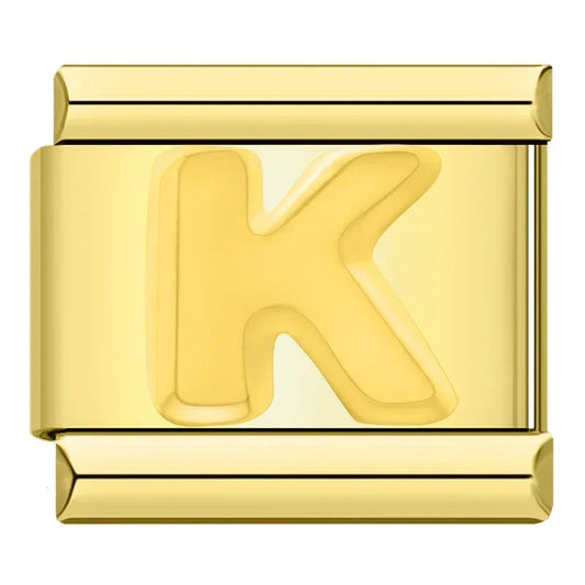 Letter K Charm | Gold Italian Charm Bracelet