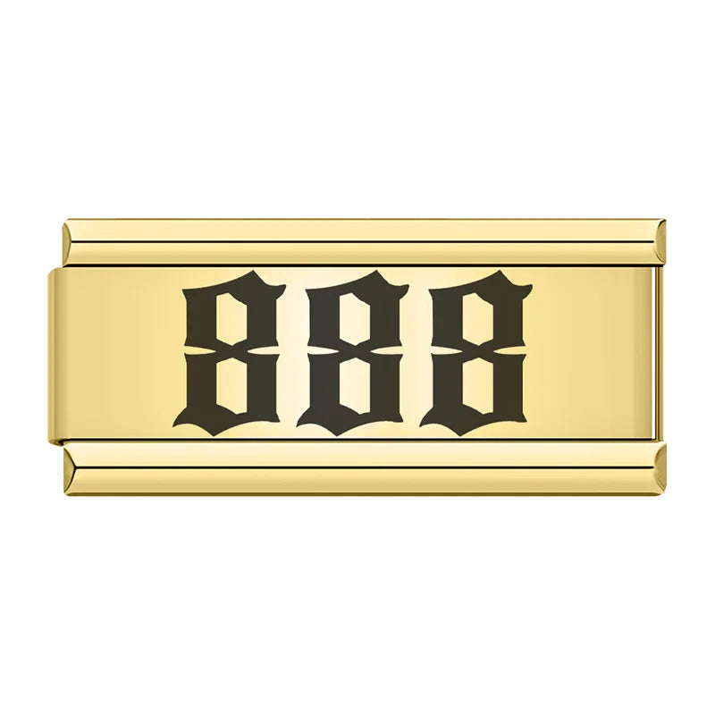 888 Charm | Gold Italian Charm Bracelet