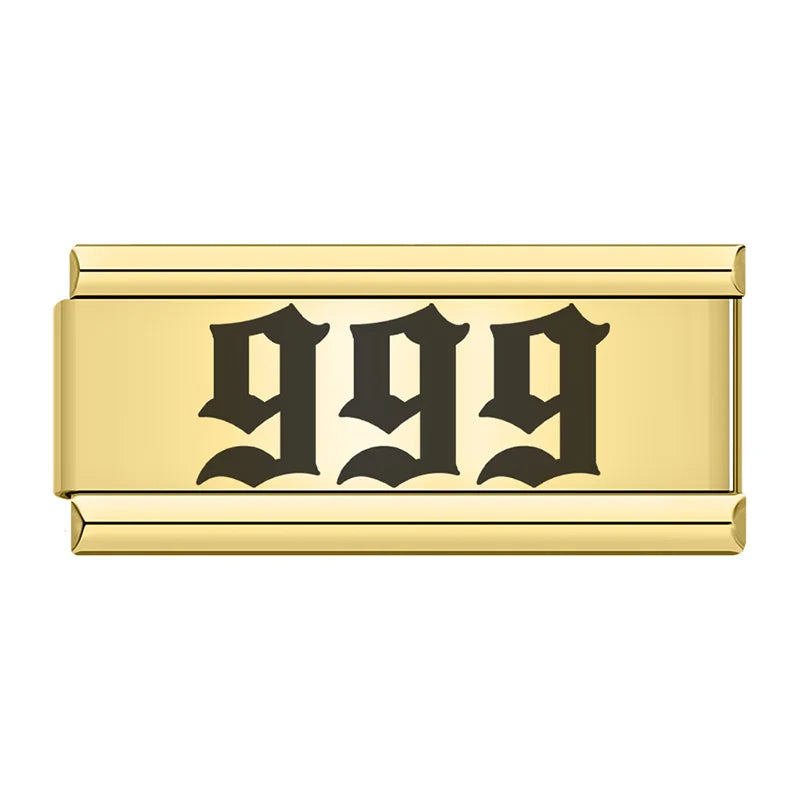 999 Charm | Gold Italian Charm Bracelet