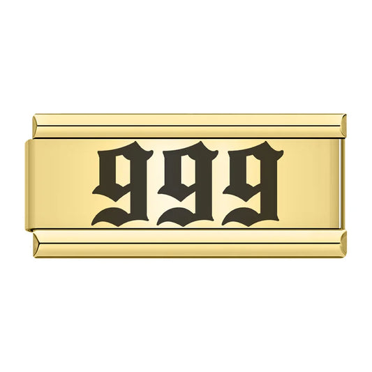 999 Charm | Gold Italian Charm Bracelet